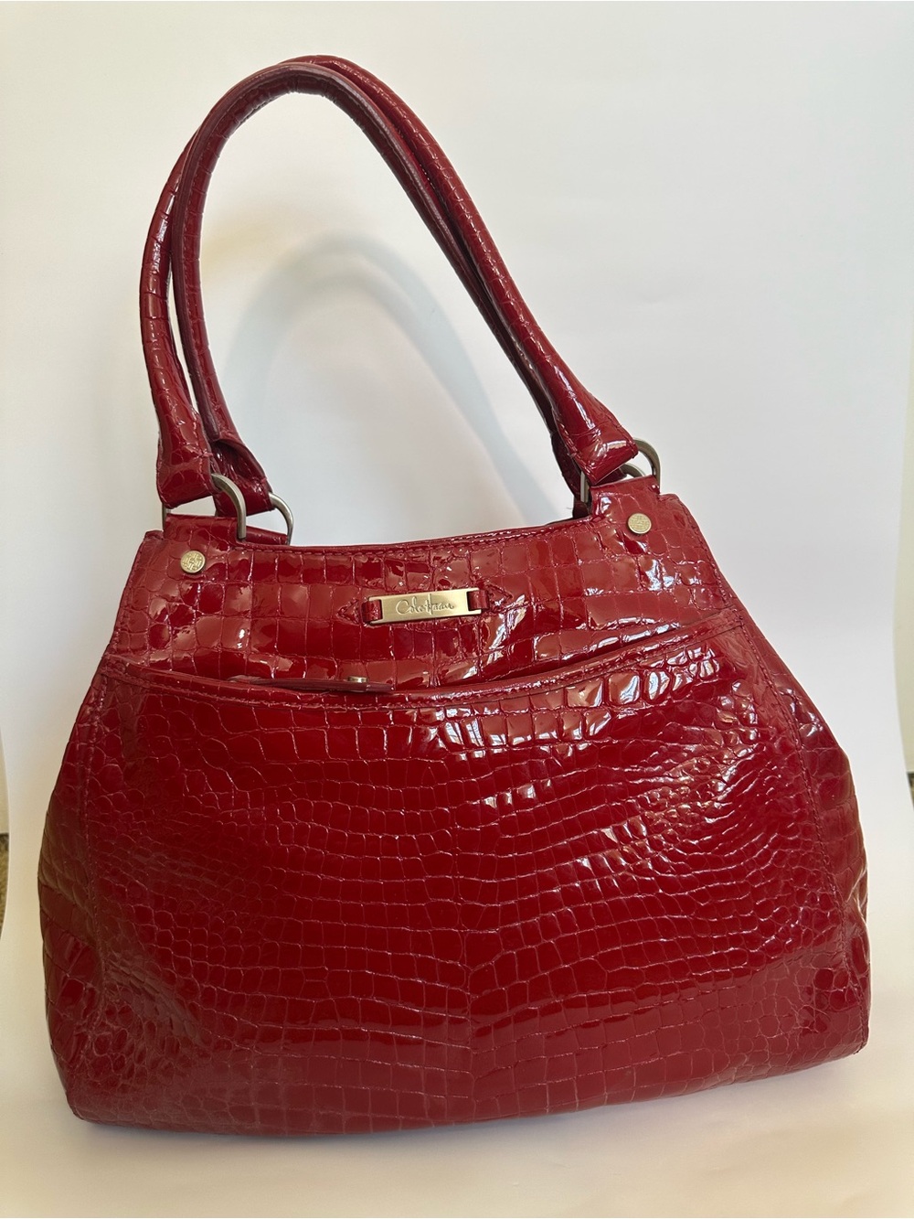 Cole Haan Vintage Red Croc Embossed Bag